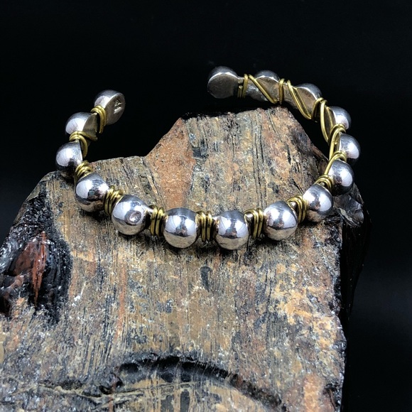 Silpada Sterling Silver and Brass Wire Cuff Bracelet - Picture 10 of 17